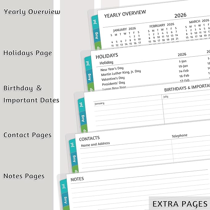 Appointment Book 2026-2027 - Appointment Planner with Weekly ＆ Monthly Spread, Jul 2026 - Jun 2027, 8.5’’ x 10.5’’, Large, 15 Minute Increments, 2026-2027 Daily Planner with Pockets, Tabs, thick paper