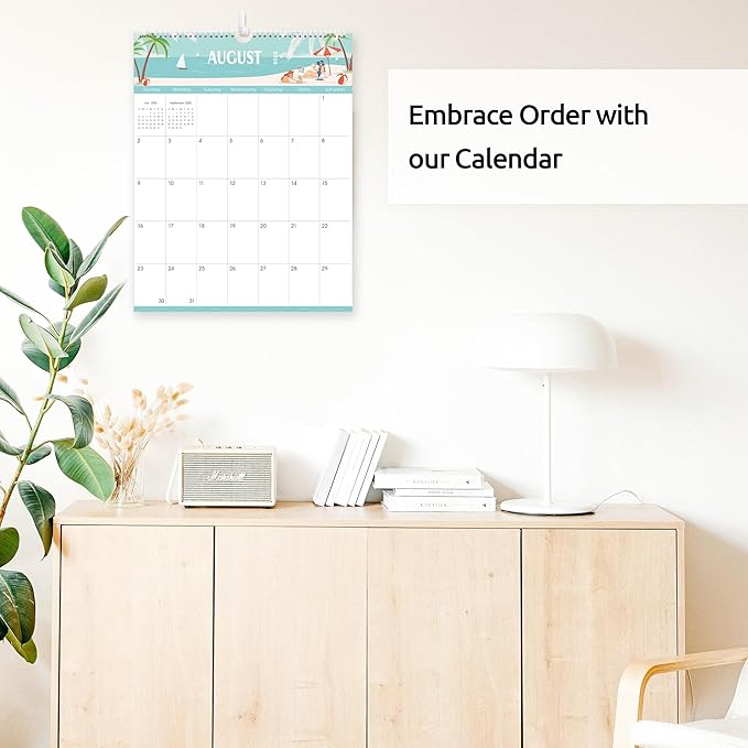SKYDUE Wall Calendar 2025-2026, 18 Months Calendar from Jul. 2025 to Dec. 2026, 14.5 x 11.5 Holiday Theme Vertical Wall Calendar with 280 Planner Stickers