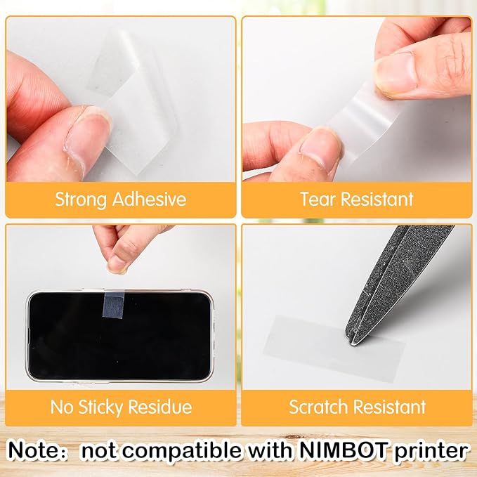 Gersoniel 1600 Pcs Label Tapes Compatible with D30 Label Printer Laminated Labeling Stickers Thermal Labels for Home Office