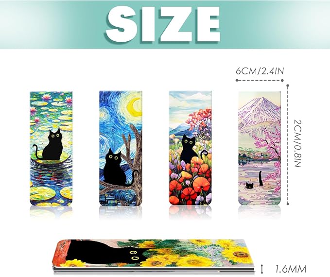 30 Pieces Bookmark, Magnetic Bookmarks for Women, Men, Book Lovers, Bookmarks Bulk for Students Teachers Reading, Cute Cat Bookmark