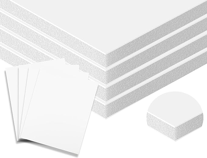 3/16" White Foam Core Boards 8x10-250 Pack. Many Sizes Available. Acid Free Craft Poster Board for Signs, Buffered Presentations, School, Office and Art Projects
