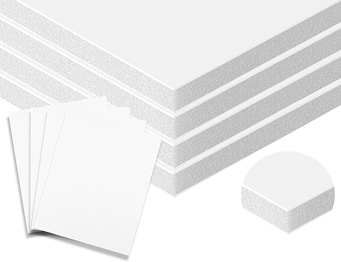 3/16" White Foam Core Boards 16x20-5 Pack. Many Sizes Available. Acid Free Craft Poster Board for Signs, Buffered Presentations, School, Office and Art Projects