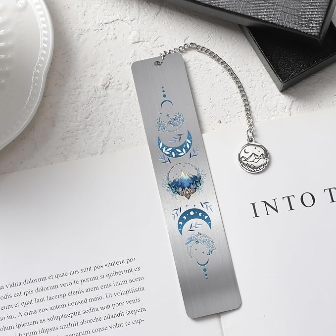 Acotar Bookmark Gift for Women - Fantasy Charm Moon Mountains Metal Book Marks Merch Reading Girls Aesthetic Page Markers Reader Bookish Book Lovers Men Birthday Student School Accessories