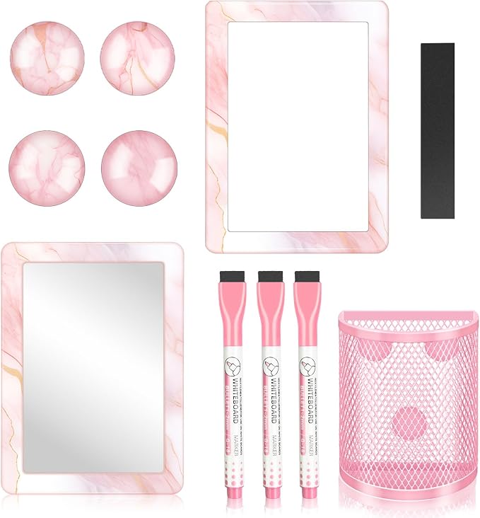 Denylo pro Pink Magnetic Locker Marble Theme Accessories Kit Include Back to School Essentials for Back to School Decorations Office Supplies