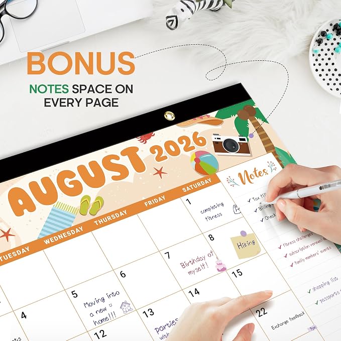 3 Pack of Desk Calendar 2026-2027, 21-Month Calendar Runs Unitl June 2027, Large 17" x 12" Monthly Desktop & Wall Calendar for Home & Office - Watercolor Festival