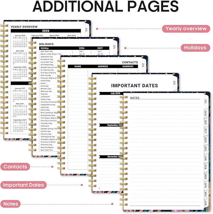 Planner 2026-2027, Academic Year Weekly and Monthly Calender Planner, from Jul 2026 - Jun 2027, Spiral Bound School Planning Book, Perfect for Teacher, Student, Women & Men, A5 (6.3" x 8.5"), Midnight Jungle