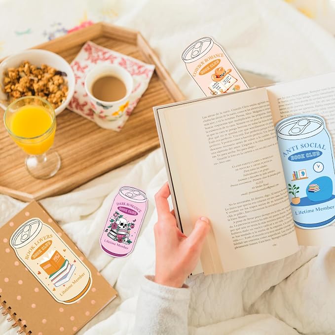 240 Pcs Drinks Soda Book Club Bookmarks Bulk Funny Magic Themed Bookmarks Funny Funny Soda Shaped Bookmark Dark Romance Reading Bookmark Reading Gift for Books Lover Women Men Library Reading Reward