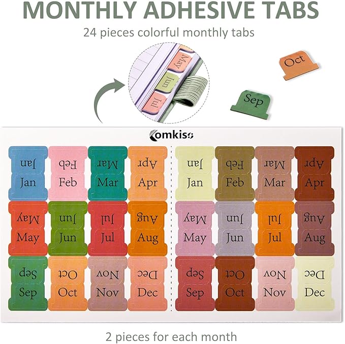 Comkiso Undated Weekly and Monthly Planner with Adhesive Tabs, A5 Dateless Academic Planner for Women & Men Daily Planning, Hardcover Leather All In One Planner for Home School Work Organizer (Green)