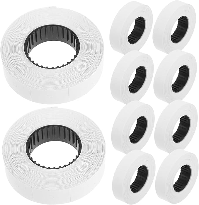 HOMSFOU 6600 Price Tag Labeler Paper 10 Rolls Pricing Sticker Labels for Retail and Office Use Sturdy Easy to Use Price Tags for Marking and Organizing