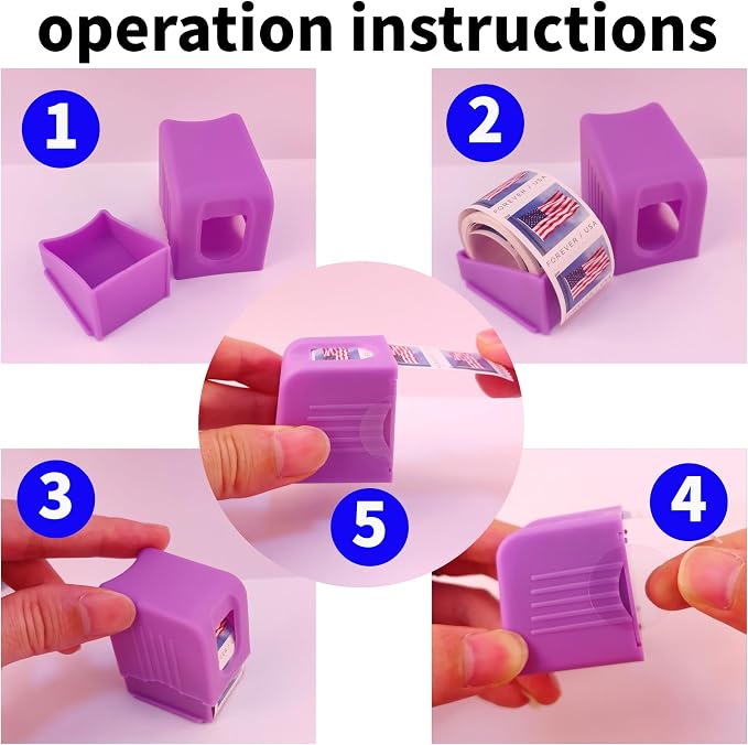Stamp Roll Dispenser Postage Stamp Dispenser-Purple