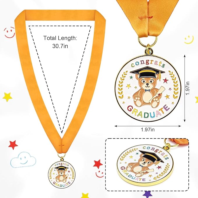 Cute Bear Kindergarten Graduation Medal Kindergarten & Preschool Graduation Award Medallion for Little Graduates Class of 2026, Party Decoration