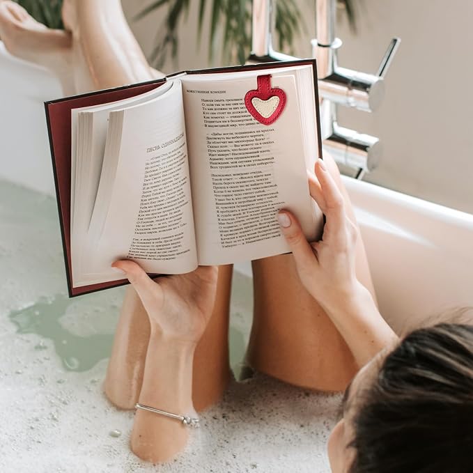 Book Weight Holder Wooden Thumb Book Page Open Weighted Bookmark Corner Reading Accessories Office Desk Decor Executive Gift for Writer Reader (Red)