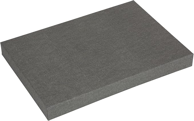 Bigso Karin KD Collapsible Storage Box with Labelframe for Easy Identification - Simple Assembly without Tools - Decorative Storage Boxes with Lids - 8.9in x 12.4in x 5.4in - Light Gray (Pack of 2)