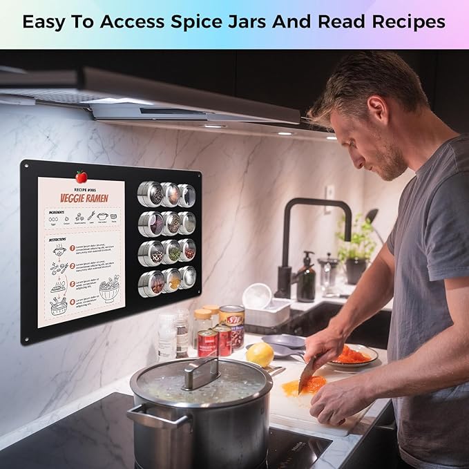 Thboxes 2 Pack Magnetic Board, 17" x 11.8" Metal Magnet Board for Wall Magnet Bulletin Boards for Cabinet Refrigerator Home Office to Display Magnetic Spice Jars Fridge Magnets Notes Photos (Black)
