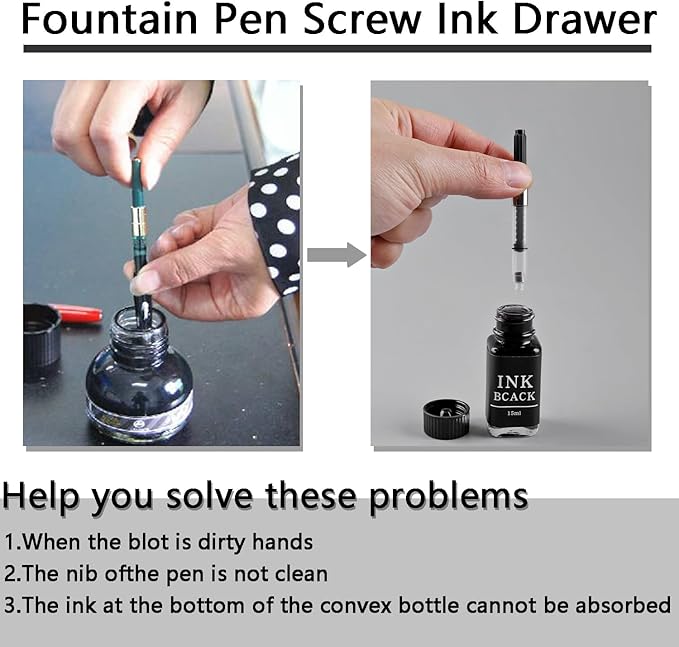Fountain Pen Screw Ink Drawer Ink Converter Screw-in Style Universal European Standard 2.6mm Converter for Writing and Correction Supplies (20pcs)