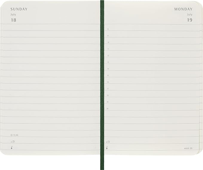 Moleskine Classic 12 Month 2027 Daily Planner, Soft Cover, Pocket (3.5" x 5.5"), Myrtle Green, 400 pages