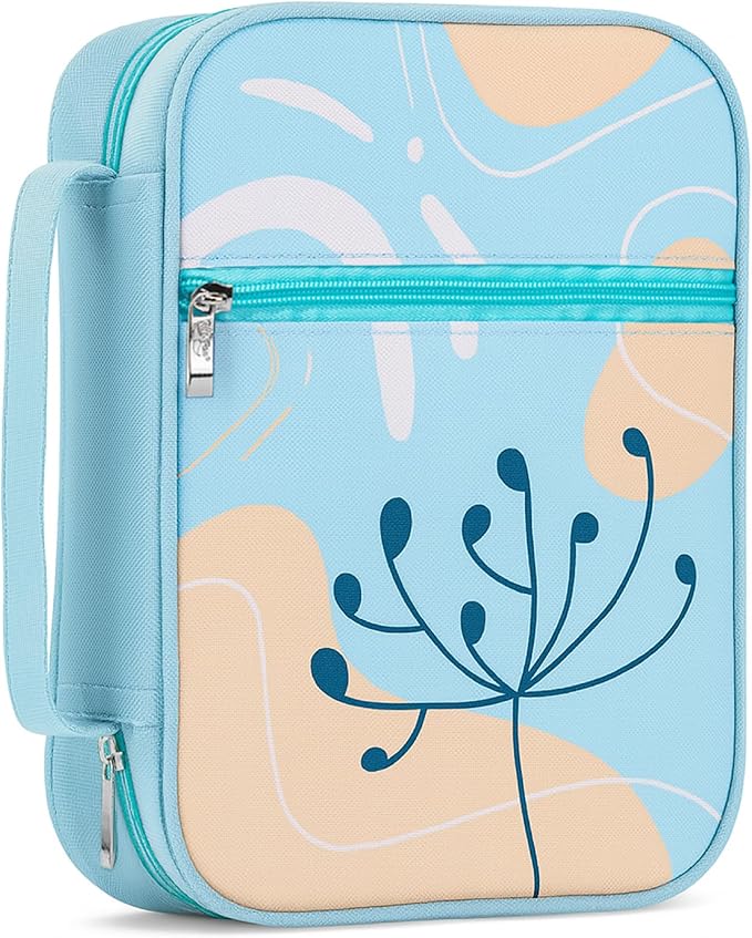 Mr. Pen- Bible Cover Case, Carrying Book Case with Durable Handle and Zippered Pocket, Bible Protective Church Bag for Men & Women, Christian Gifts, Sky Bloom