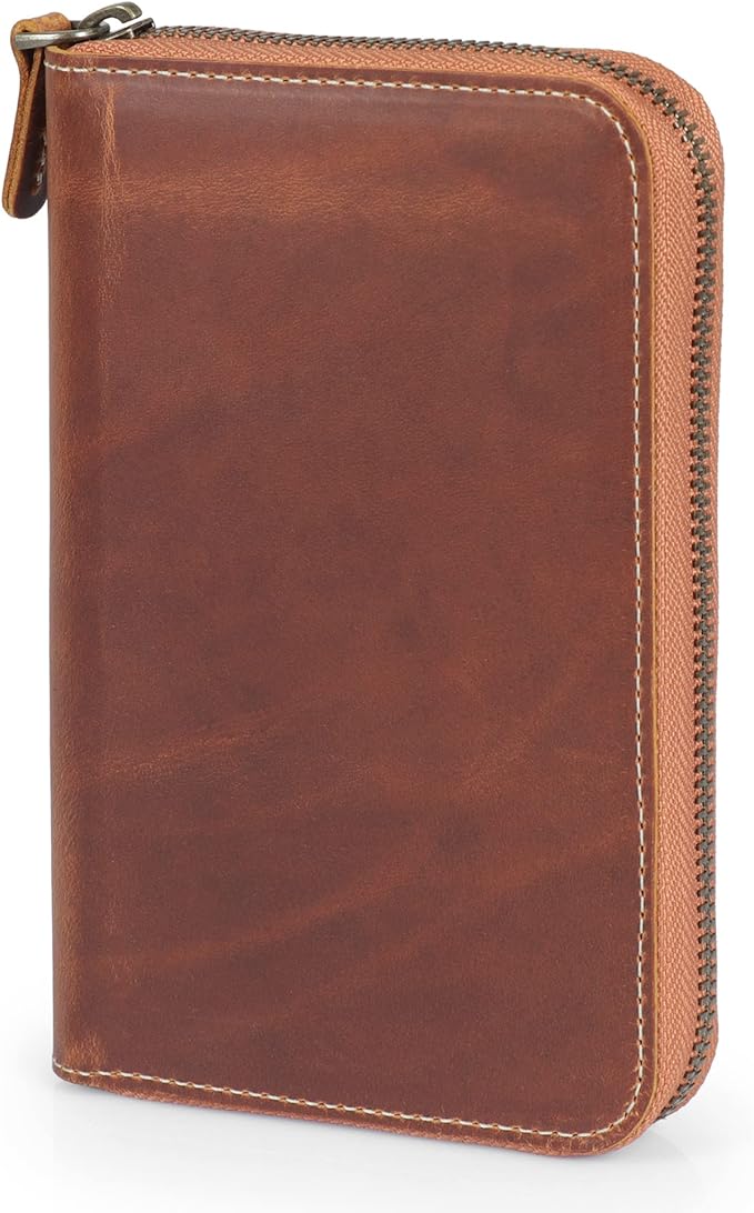 Londo Genuine Leather Padfolio – Portfolio Folder with Pencil Holder, Notepad & Zipper Closure for Business, Office & Travel