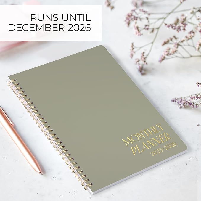 Beautiful 2025-2026 Monthly Planner and Calendar Book - To Do List Notebook That Easily Organizes Your Tasks to Boost Productivity - Runs From January 2025 Until December 2026