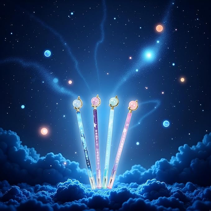1Pc Black 0.5mm Gel Pen Ball Pen Starry Sky Planet Ball Rotate Gel Pen Signature Pen Student Study Stationery Gel Ink Rollerball Pens Rollerball Pens Writing and Correction School Office Supplies