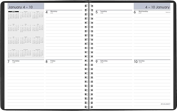 AT-A-GLANCE 2027 Planner, Weekly, 7" x 8.75", Block-Style, DayMinder, Black (G5350027)