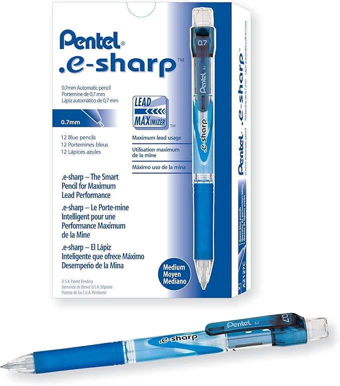 .e-Sharp Mechanical Pencil (0.7mm), Blue Accents