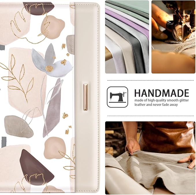 Padfolio/Resume Portfolio Folder for Women Men, WAVEYU Cute Chic Padfolio Cover Folder, Conference/Legal Document Organizer with Letter/A4 Size Clipboard, Document Sleeve, Gold