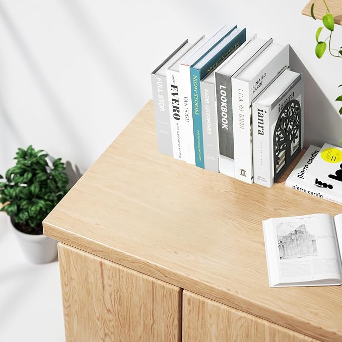 HappyHapi Decorative Bookends for Shelves, 20 Pcs Metal Book Ends for Heavy Books, 10 Pair Black Book Stopper for Home Office Library, 6.9" x 4.7" x 3.5"