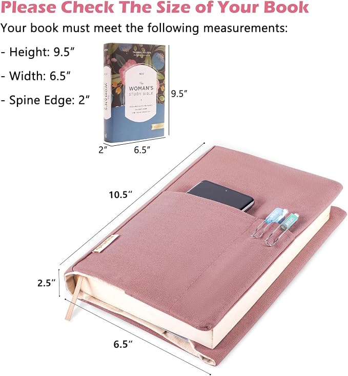 Canvas Book Covers, Washable Book Protector, Book Cover for Paperback Novels, Adjustable Book Cover for Hardcover with Pockets for Pen, Soft Cover Books, Book Lovers Gifts