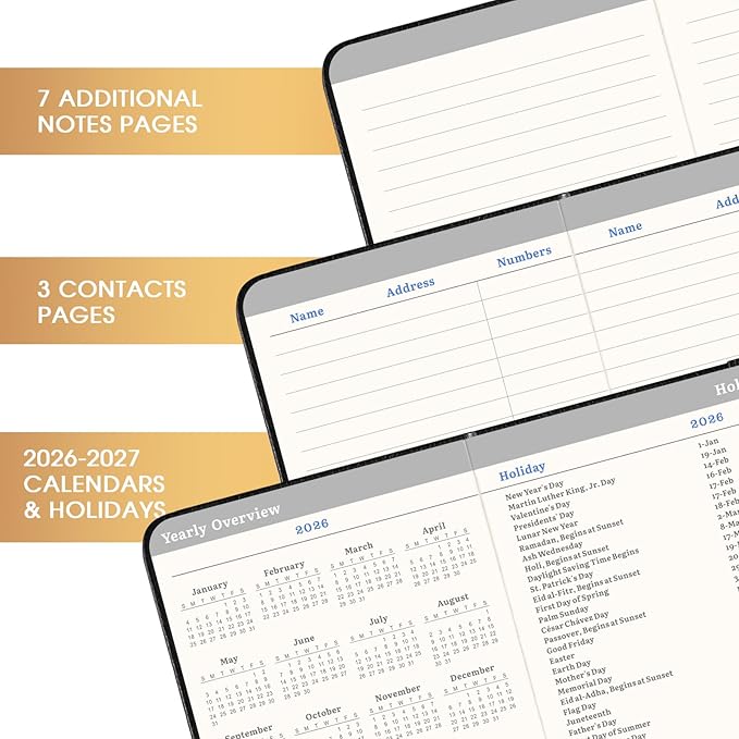 2026-2027 Pocket Planner/Calendar - Jul 2026 - Jun 2027, Academic Planner 2026-2027, Pocket Calendar for Purse, 6.3'' × 3.8'', Elastic Bound, Agenda Book