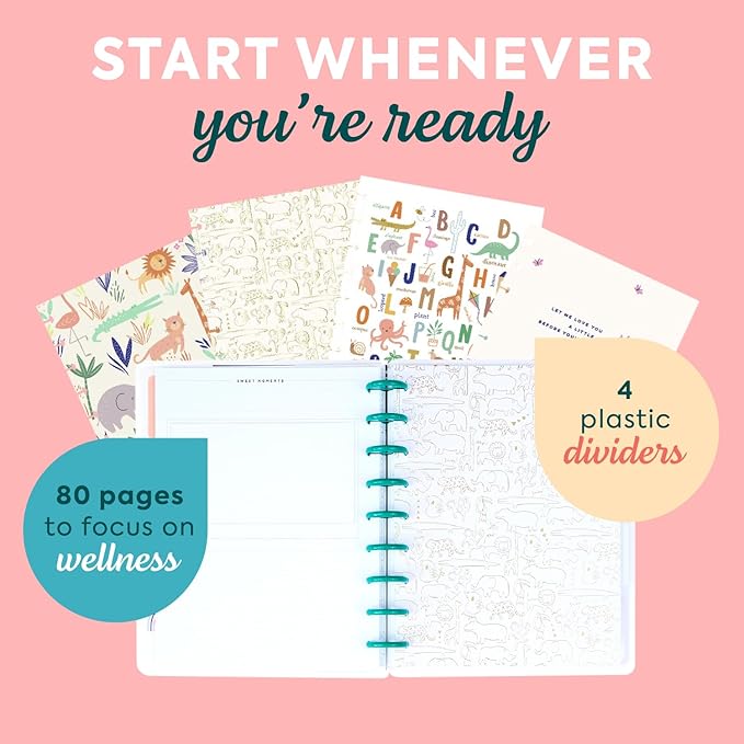Happy Planner Hello Little One Guided Classic-Size Disc-Bound Baby Journal, 80 Pages