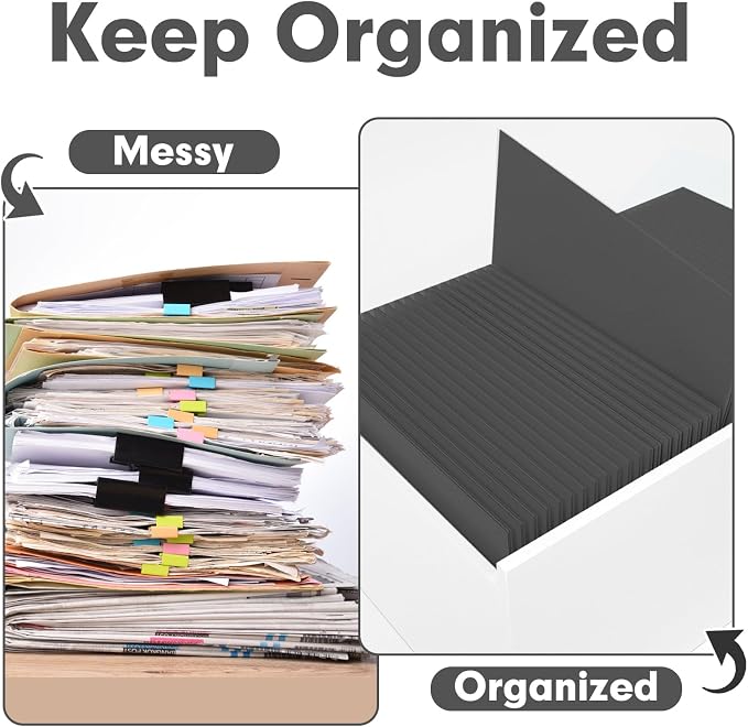 Two Pocket Folders, PANDRI 30 Pack 2 Pocket Folders, Letter Size Paper File Folder for School Office Home Business, Black