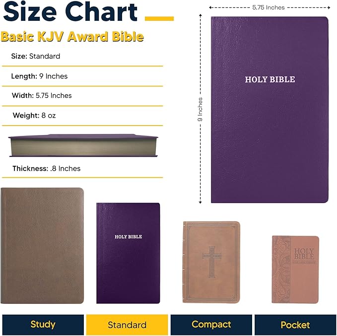Personalized KJV Bible Faux Leather Holy Bible Small Print Economy Bible with Custom Name at The Lower Right Side, Highlighted Verses, Custom Gift for Christian Celebrations (Purple)