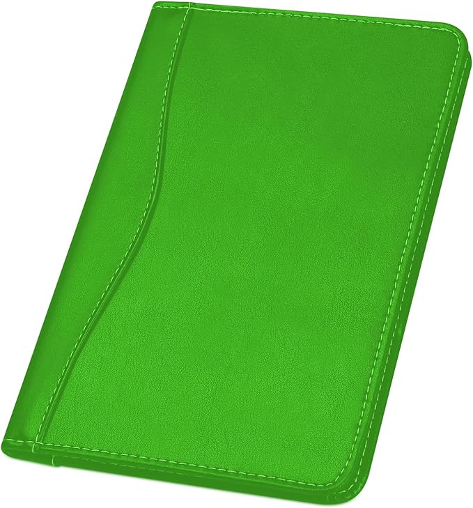 Lcjtop Padfolio/Portfolio Binder, Mini Padfolio Portfolio Binder 5 x 8 Legal Writing Pad, A5 Document Organizer Folder for Men Women, Green
