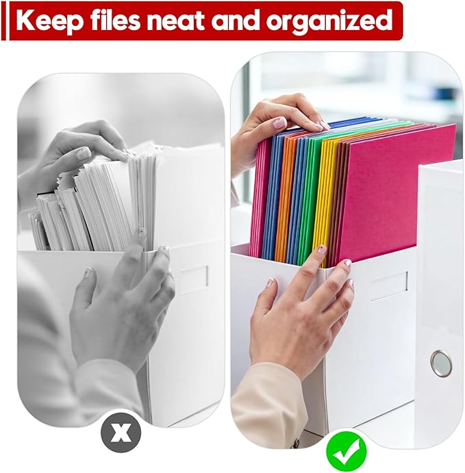 100 Pack Multicolor Paper Pocket Folders, 2 Pocket File Folders Letter Size, Heavy Duty Bulk Folders with Business Card Slot for Office, Classroom and School, Business, Home Use, Assorted 5 Colored