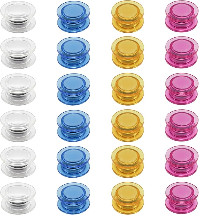 48 Pcs 4 Colors Round Magnets for Whiteboard,Round Small Magnets for School,Office,Home (1.2 Inch)