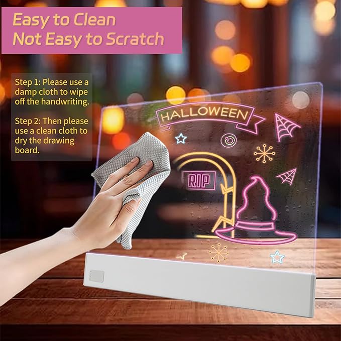 LED Note Board with 8 Highlighters, Lumiboard Led Drawing Board with 3 Modes & 5 Colors, Doodle Glow Drawing Tablet, Light Up Writing Pad, 13.18"X10", Valentines Day Gift