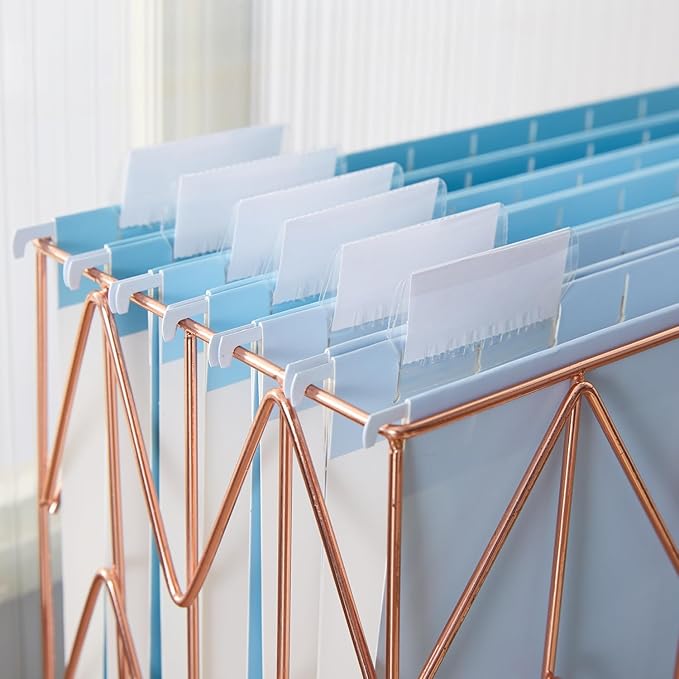 Y YOMA 36 Pack Gradient Hanging File Folders Letter Size Decorative Hanging Folder Pretty File Folder Organizer for Filing Cabinet Office Home with 1/5-Cut Adjustable Tabs, Lake Blue