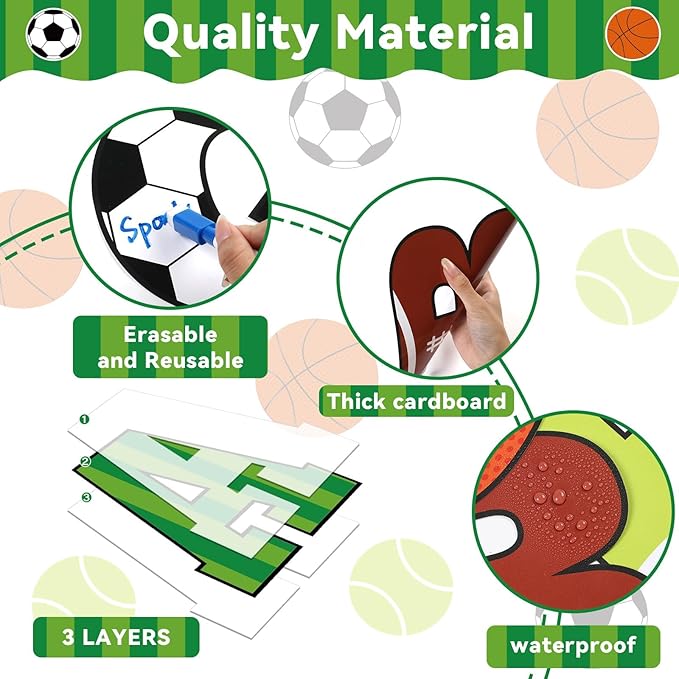 150 PCS Large 6" Bulletin Board Letters Set, Sports Party Football Soccer Classroom Alphabet Cutout Letter for Bulletin Board Display School, A Great Helper to Inspire Students' Learning Interest
