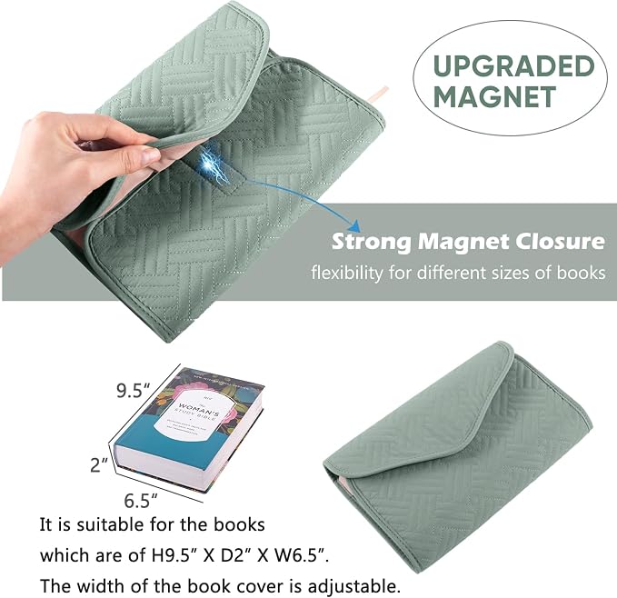 APLUFINE Reusable Book Cover with Magnet Closure - Adjustable Book Sleeve for Book Lovers Gift - Book Protector for Paperback -Book Covers for Hardcover - Book Pouch - Book Carrier