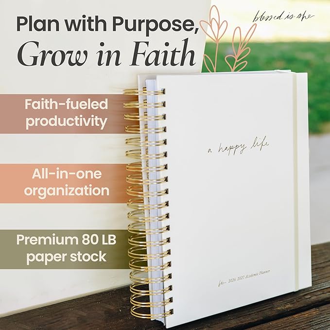 Catholic Academic Planner 2026-2027 for Women – Liturgical Planner with Prayer Prompts, Feast Days & Gratitude Journal – 6.25” x 8.25”, Mini Layout, Spiral Bound
