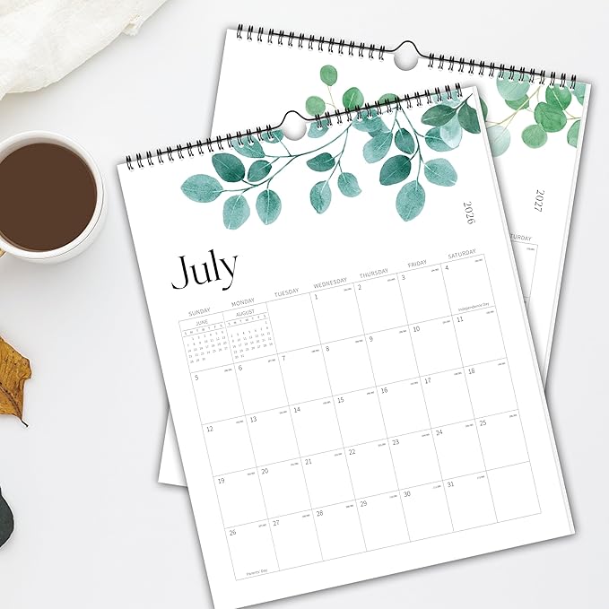 Aesthetic 2026-2027 Wall Calendar - 18 Monthly Calendar from January 2026 to June 2027, 14.5" x 10.5", Modern Vertical Wall Hanging Calendar for Organizing & Planning, Leaves