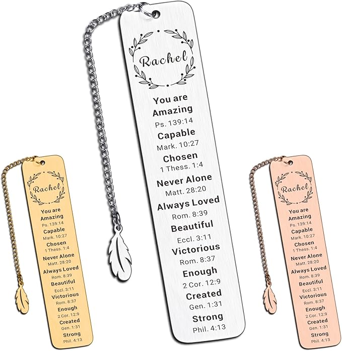 Personalized Bible Bookmarks - Custom Name Inspirational Christian Bible Religious Bookmarks Gifts for Women Men Book Lovers (Style-5)