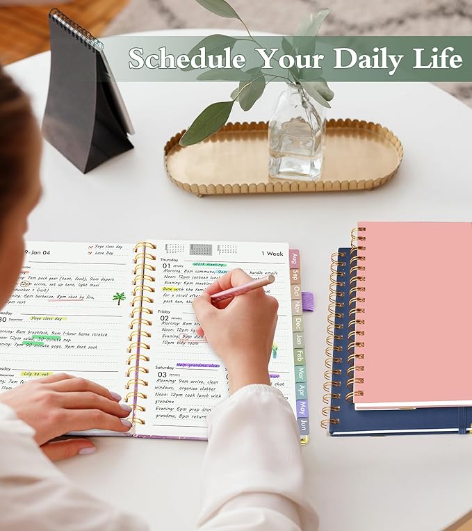 Academic Planner 2026-2027, Hardcover Weekly and Monthly Calendar Planner from July 2026 - June 2027, Daily Agenda Planners with Tabs, College School Organizer for Student Teacher, A4 (8.5" x 11"), Purple Marble