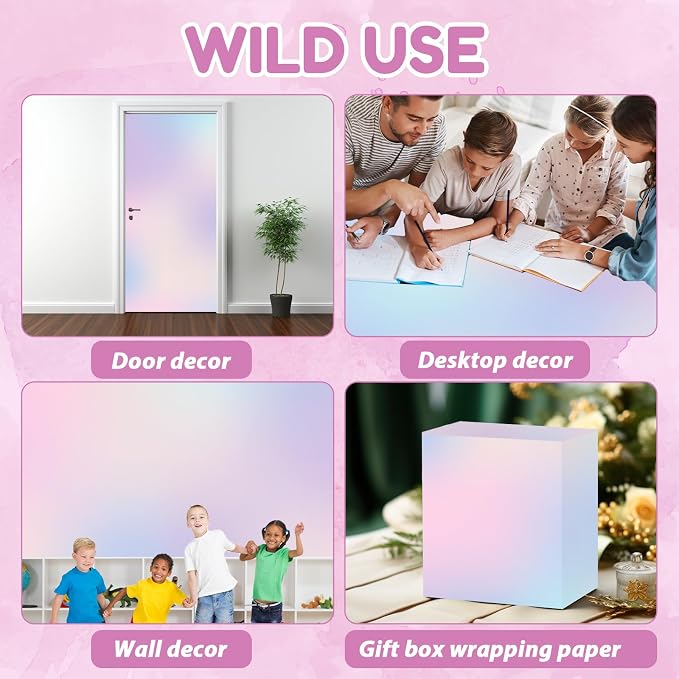 Dreamy Gradient Bulletin Board Paper Roll Pastel Gradient Bulletin Board Background Paper Back to School Classroom Decoration Poster Art Craft Home Wall Education Decoration Supplies 17.7in x 20ft