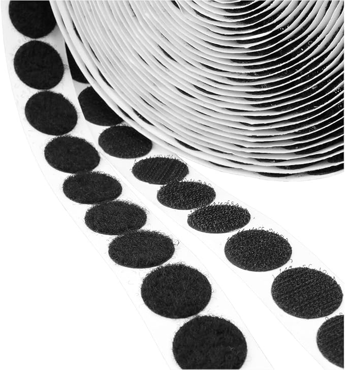 ENVISIONED Self Adhesive Hook & Loop Dots, 250 Pairs 1" Inch Diameter, Strong Self Adhesive Dots for Classroom, Sticky Backed Round Hook and Loop Circles, White