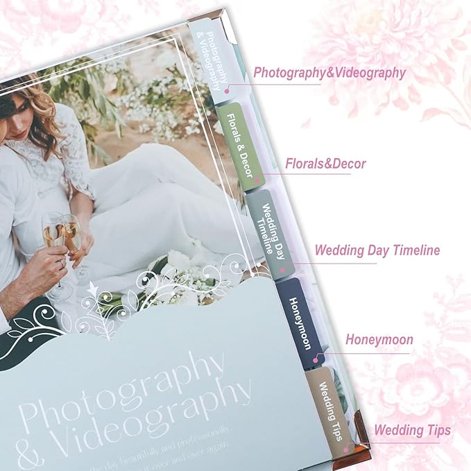 Wedding Planner Book and Organizer for Bride, 88 Pages Wedding Planning Binder & 2 Pages of Stickers, Engagement Unique Gifts for Couples, Wedding Planners Essentials, Easy Bridal Planning