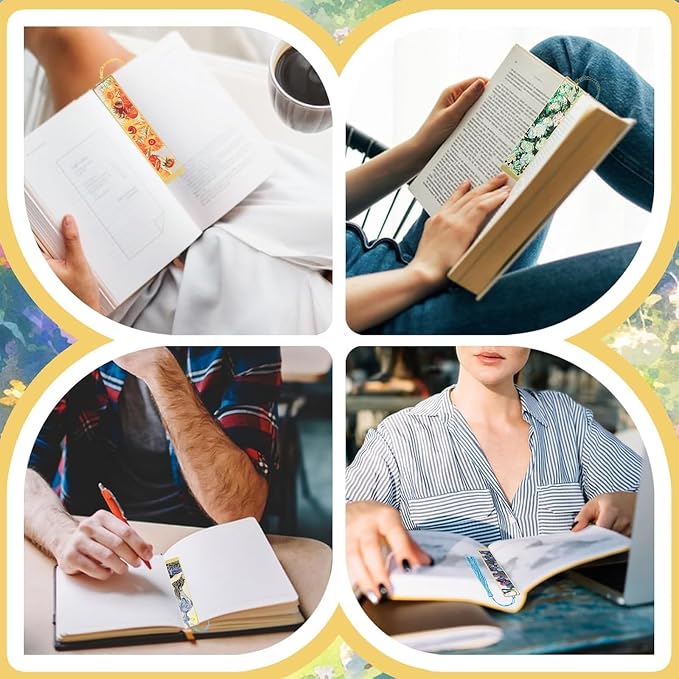 6 Pieces Metal Bookmarks with Tassel,Gold Oil Painting Theme Woman Bookmark,Bookmarks for Reading,Reading Accessories,Present for Book Lovers