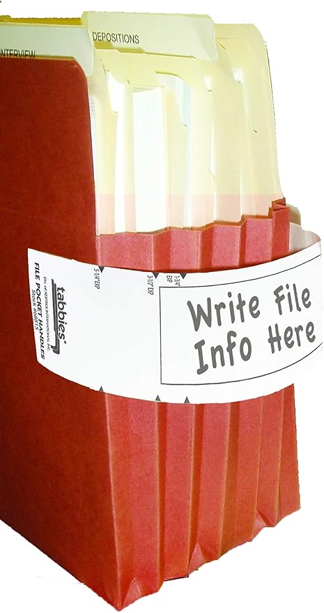 Tabbies File Pocket Handles, 9.63 X 2, White, 4/Sheet, 12 Sheets/Pack