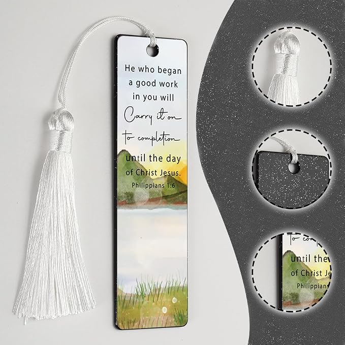Christian Completion Encouraging Bookmark, Inspirational Gift for Believers, Uplifting Gift for Spiritual Readers, Spiritual Bookish Present, Unique Scripture Design Bookmark, WCB77